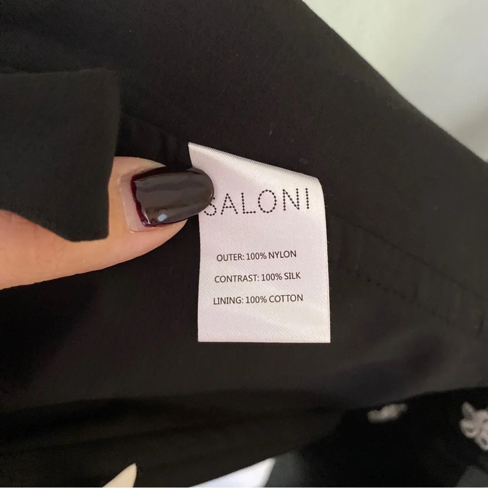 Saloni Jemi Tie Strap Silk Blend Top in Black Size 10 NWOT - Picture 6 of 6